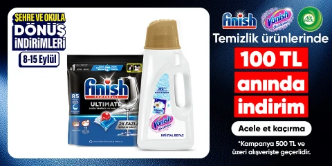 Temizlik ürünlerinde 100 TL anında indirim*