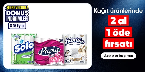 Kağıt ürünlerinde 2 al 1 öde fırsatı