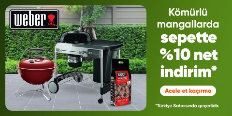 Weber Türkiye Satıcılı Kömürlü Mangallarda Sepette Net %10 indirim Fırsatı