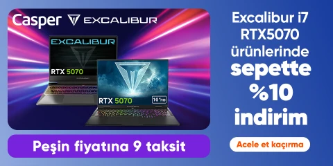 Excalibur i7 RTX5070 ürünlerinde  sepette %10 indirim