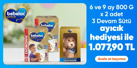  Bebelac Gold 3 Devam Sütü 6-9 Ay 800 Gr x 2 Adet Ayıcık Hediyeli 1.077,90 TL
