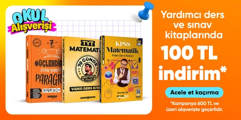 Yardımcı ders ve sınav kitaplarında 100 TL indirim*