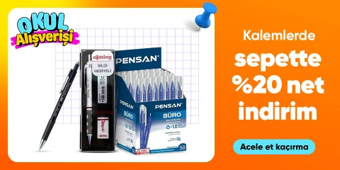Kalemlerde Sepette %20 Net İndirimi