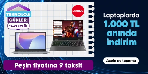 Lenovo Laptoplarda 1000TL Kupon Fırsatı