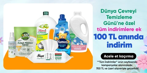 Dünya Çevreyi Temizleme Günü'ne özel  sepette %15 %25 %35 indirim