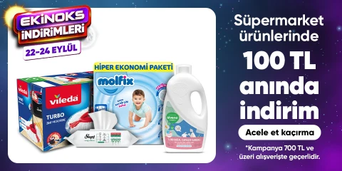 Süpermarket ürünlerinde  100 TL anında indirim 