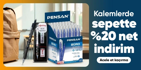 Kalemlerde Sepette %20 Net İndirim