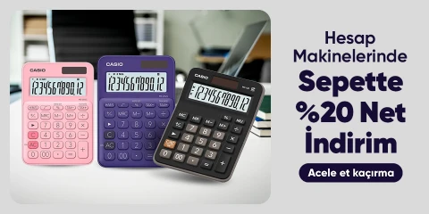 Hesap Makinelerinde Sepette %20 Net İndirim