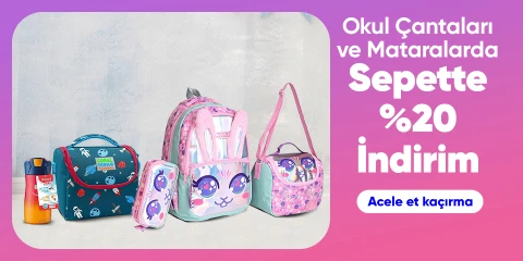 Okul Çantaları ve Mataralarda Sepette %20 İndirim