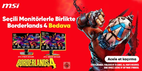 Seçili MSI Monitörlerle Birlikte Borderlands 4 Bedava