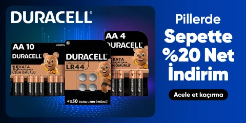 Duracell Markasında Sepette %20 Net İndirim