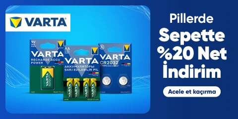 Varta Pillerde Sepette %20 Net İndirim