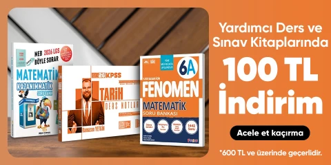 Yardımcı Ders ve Sınav Kitaplarında  100 TL İndirim
