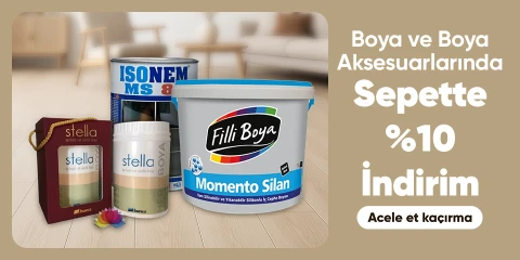 Boya ve Boya Aksesuarlarında %10 Sepet indirimi
