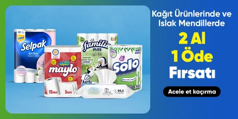 Kağıt Ürünlerinde ve  Islak Mendillerde  2 Al 1 Öde Fırsatı