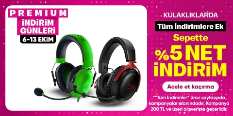 Kulaklık Ürünlerinde Tüm İndirimlere Ek Sepette %5 Net İndirim