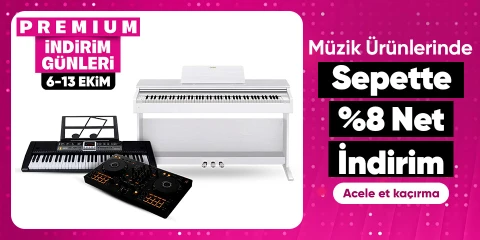 Müzik Ürünlerinde  Sepette %8 Net İndirim