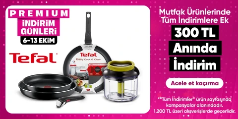 Tefal ürünlerinde İndirimlere Ek 1200 e 300 TL Kupon