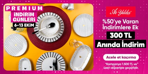 Aryıldız ürünlerinde %50'ye varan indirime ek 1500e 300 TL Kupon