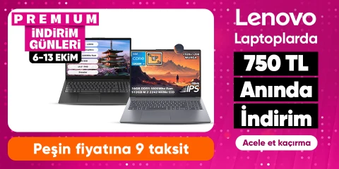 Lenovo Laptoplarda 750 TL Kupon Fırsatı