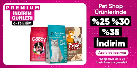 Pet Shop Ürünlerinde %25 %30 %35 İndirim