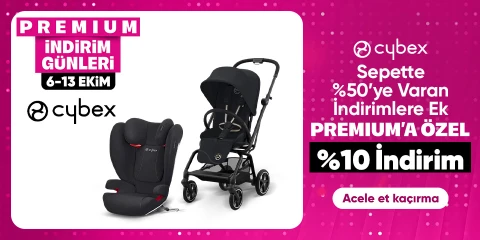 Cybex Bebek Araç Gereçlerinde Sepette %50 ye Varana Ek Premiuma Özel %10 İndirim