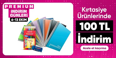Kırtasiye Ürünlerine Özel  600 TL'ye 100 TL İndirim