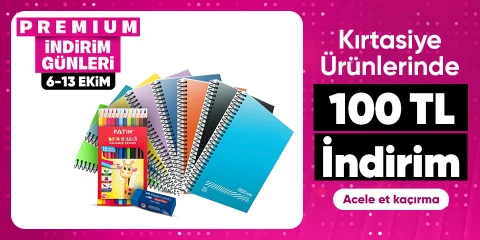 Kırtasiye Ürünlerine Özel  600 TL'ye 100 TL İndirim