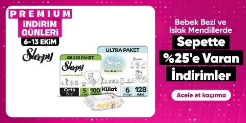 Bebek Bezi ve Islak Mendillerde  Sepette %25'e varan indirimler