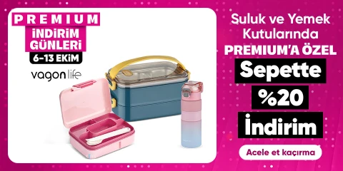 Vagonlife Suluk ve Yemek Kutularında Premium'a Özel Sepette %20 İndirim!