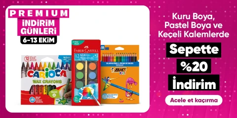 Kuru Boya, Pastel Boya ve Keçeli Kalemlerde  Sepette %20 İndirim