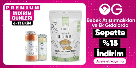OG Natural Bebek Atıştırmalıkları ve Ek Gıdalarda Sepette %15 İndirim