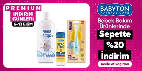 Babyton Bebek Bakım Ürünlerinde Sepette %20 İndirim