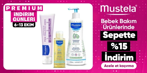 Mustela Bebek Bakım Ürünlerinde Sepette %15 İndirim