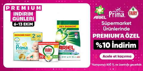 Süpermarket Ürünlerinde Premium'a Özel %10 İndirim