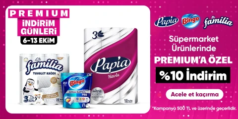 Süpermarket Ürünlerinde Premium'a Özel %10 İndirim