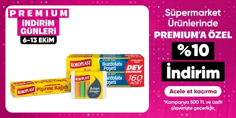 Süpermarket Ürünlerinde Premium'a Özel %10 İndirim