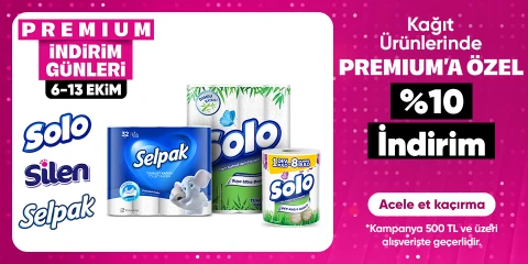 Kağıt Ürünlerinde Premium'a Özel %10 İndirime Ek 100 TL Anında İndirim