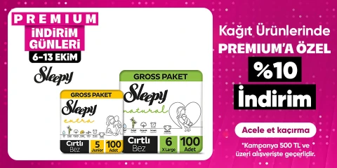 Kağıt Ürünlerinde Premium'a Özel  %10 İndirim