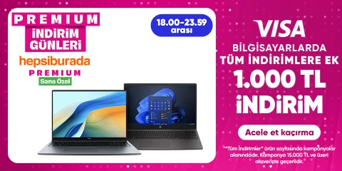 Bilgisayarlarda Premium’a özel tüm indirimlere ek 15.000 TL'ye 1.000 TL indirim