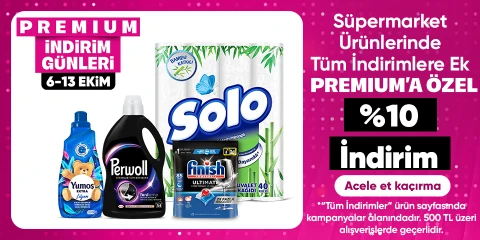 Süpermarket ürünlerinde tüm indirimlere ek 500 TL'ye %10 indirim