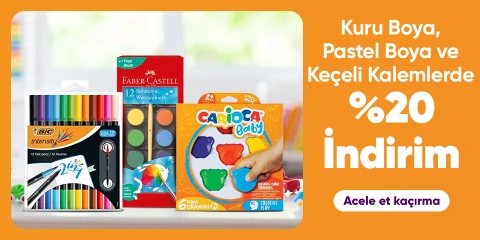 Kuru Boya, Pastel Boya ve Keçeli Kalemlerde %20 İndirim