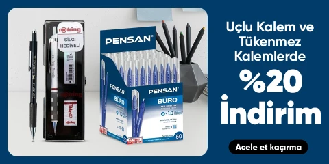 Uçlu Kalem ve Tükenmez Kalemlerde %20 İndirim