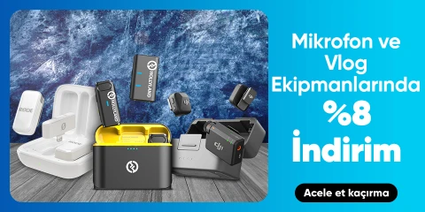 Mikrofon ve Vlog Ekipmanlarında  %8 İndirim