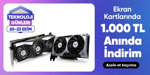 Ekran Kartlarında  1000 TL Kupon Fırsatı