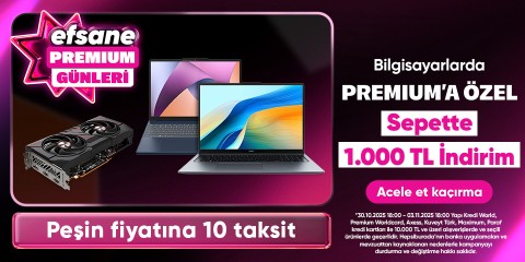 Premiuma Özel Bilgisayarlarda Sepette 1.000 TL İndirim