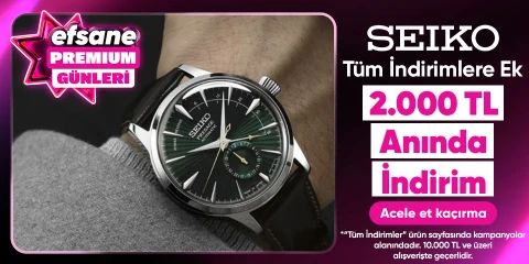 SeikoTüm indirimlere ek premiuma özel 10.000 TL'ye 2.000 TL Kupon İndirimi