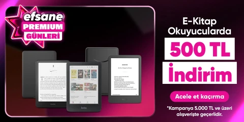 E-Kitap Okuyucularda  5000 TL ve Üzeri 500 TL İndirim