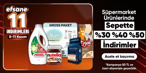 Süpermarket Ürünlerinde  Sepette %30 %40 %50 İndirimler 