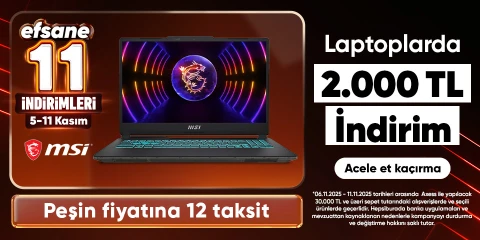 MSI Laptoplarda 2000 TL İndirim Fırsatı